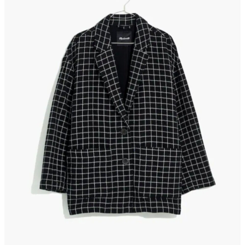 Madewell Waffleback Shaw Blazer in‎ Windowpane Corporate Quiet Luxury Capsule XS